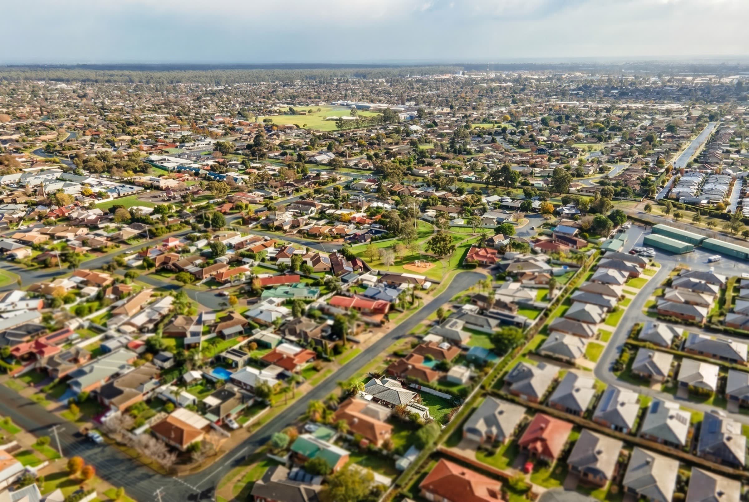 Aerial view over Greater Shepparton